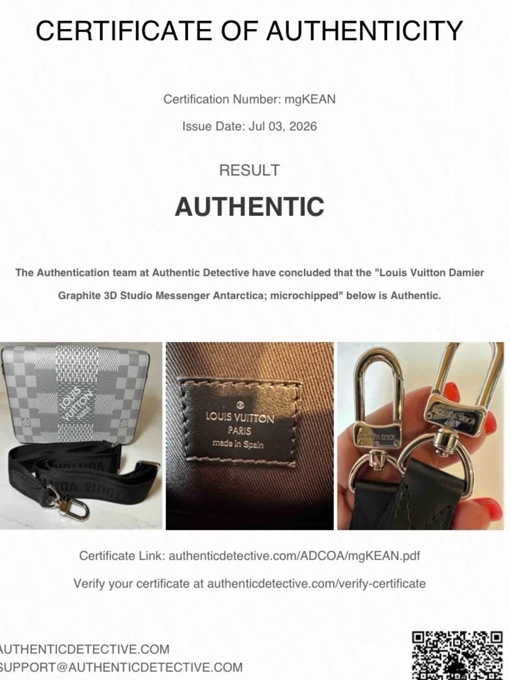 Louis Vuitton Damier Graphite 3D Studio Messenger Antarctica